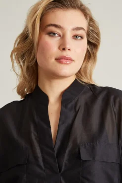 Camicia in voile di seta - Nero
