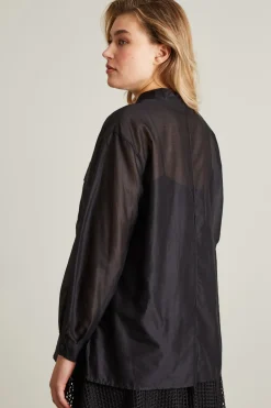 Camicia in voile di seta - Nero