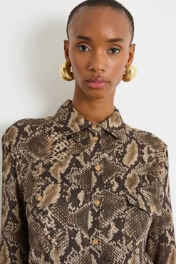 Camicia jacquard - Marrone