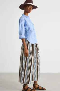 Camicia leggera con tasche - Azzurro