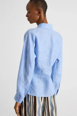 Camicia leggera con tasche - Azzurro