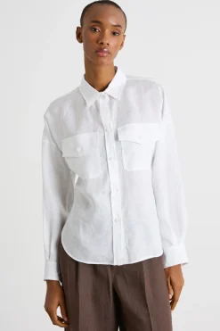 Camicia leggera con tasche - Bianco
