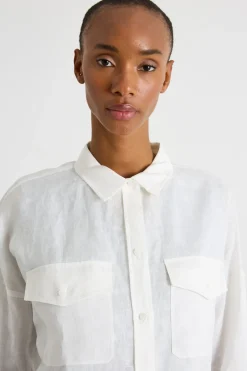 Camicia leggera con tasche - Bianco