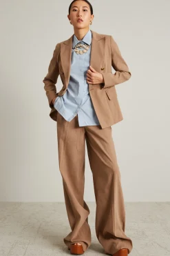 Camicia mezza manica con ricamo - Azzurro Polvere