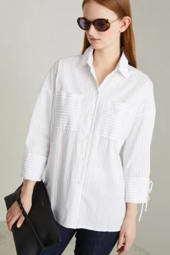 Camicia morbida in popeline - Bianco