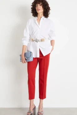 Camicia morbida in popeline stretch - Bianco