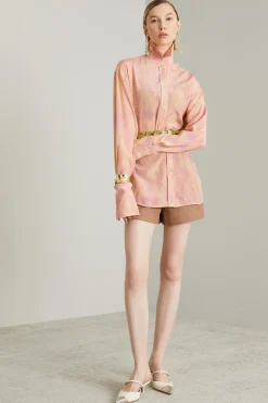 Camicia over con maxi polsino - Rosa