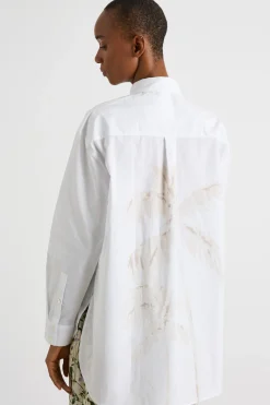 Camicia oversize con stampa - Bianco