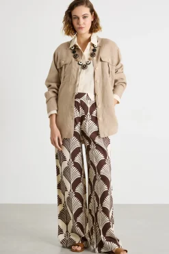 Camicia oversize con tasche - Cammello