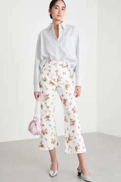Camicia oversize in popeline - Azzurro Bianco