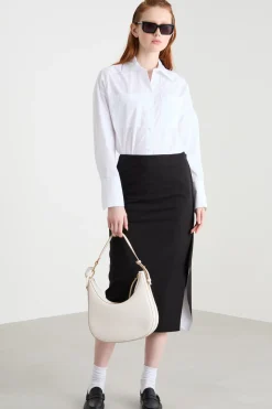 Camicia oversize in popeline - Bianco
