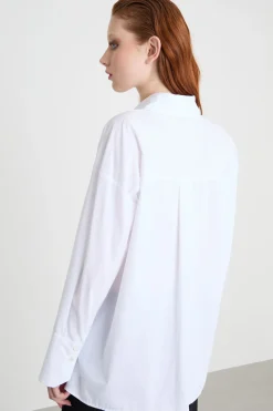 Camicia oversize in popeline - Bianco