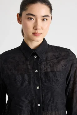 Camicia ricamata - Nero