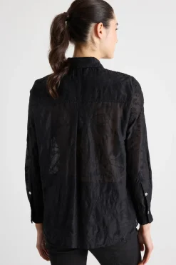 Camicia ricamata - Nero