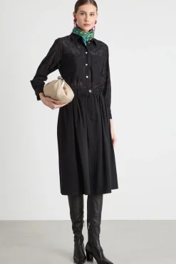 Camicia ricamata - Nero