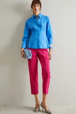 Camicia sfiancata con pinces - Azzurro