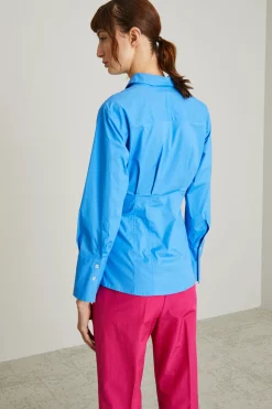 Camicia sfiancata con pinces - Azzurro