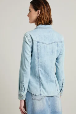 Camicia sfiancata in denim - Azzurro Denim