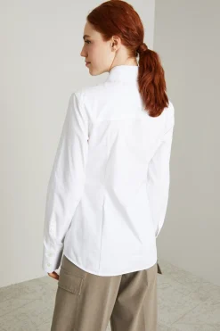 Camicia sfiancata in tela - Bianco