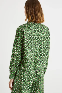 Camicia stampata asimmetrica - Verde