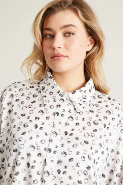 Camicia stampata - Bianco Argento
