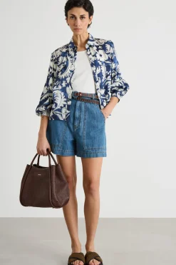 Camicia stampata - Blu Bianco