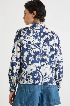 Camicia stampata - Blu Bianco