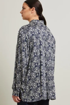 Camicia stampata - Blu Bianco