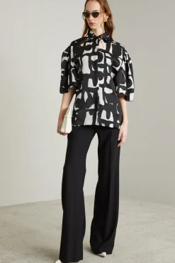 Camicia stampata - Nero Bianco
