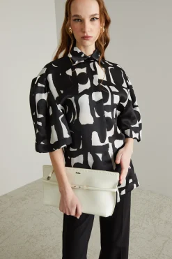 Camicia stampata - Nero Bianco