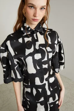 Camicia stampata - Nero Bianco