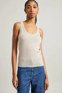 Canotta in maglia di cashmere - Sabbia