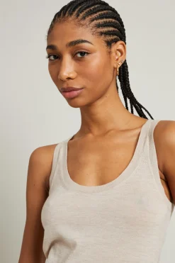 Canotta in maglia di cashmere - Sabbia
