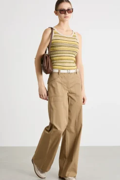 Canotta aderente - Giallo Marrone Beige