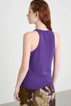 Canotta con scollo all'americana - Viola