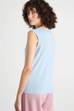 Canotta con stampa - Azzurro