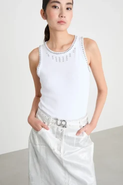 Canotta con strass - Bianco