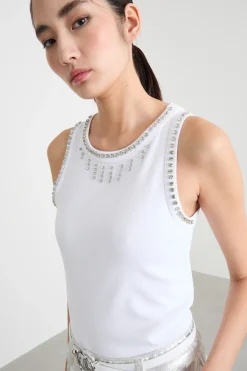 Canotta con strass - Bianco