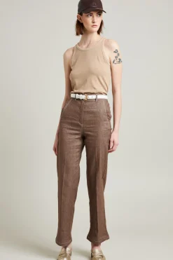 Canotta dritta in jersey - Beige