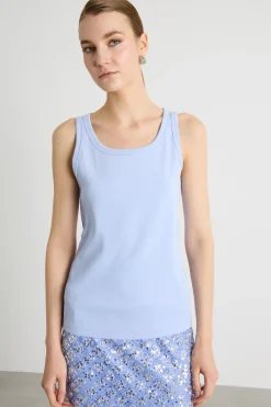Canotta in jersey stretch - Azzurro