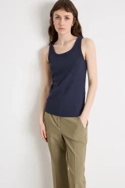 Canotta in jersey stretch - Blu