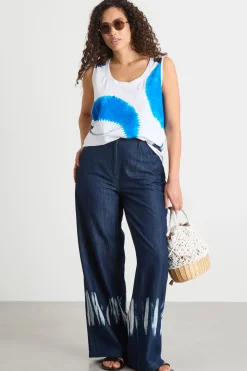 Canotta in jersey tie-dye - Bianco Azzurro Blu