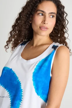 Canotta in jersey tie-dye - Bianco Azzurro Blu