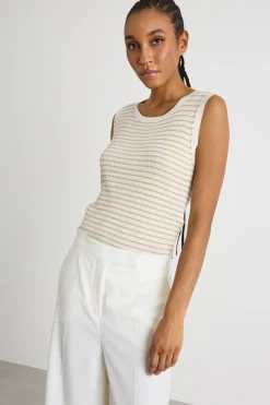 Canotta in maglia - Bianco Beige