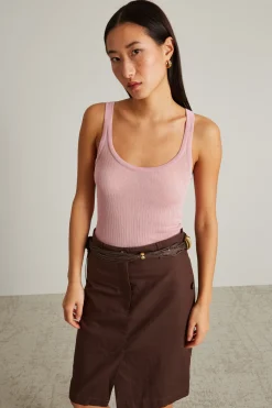 Canotta in maglia crépe - Rosa