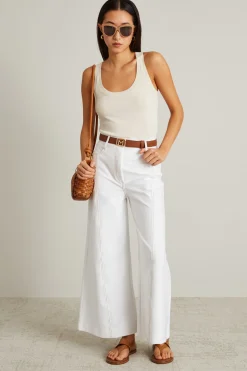 Canotta in maglia di cashmere - Latte