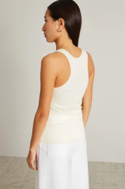 Canotta in maglia di cashmere - Latte
