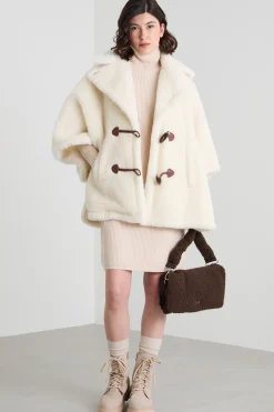 Cappa in alpaca e lana - Panna