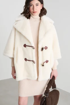 Cappa in alpaca e lana - Panna