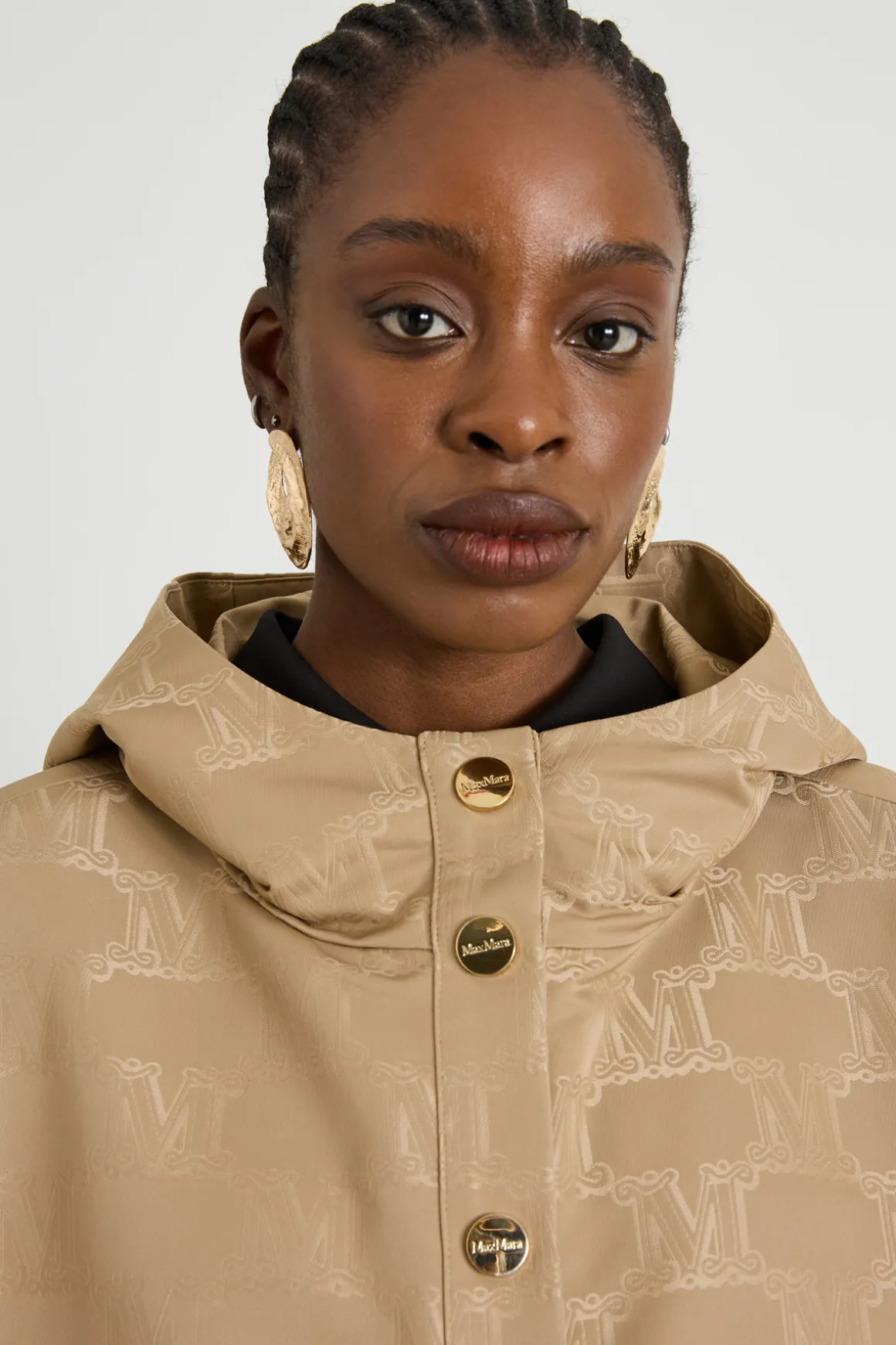 Cappa in jacquard antigoccia - Beige